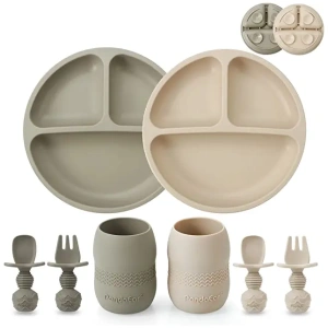 Juego de alimentación de bebé de silicona