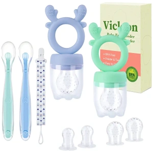 Vicloon Chupetes Fruta Bebe+6 Tetinas Silicona de Repuesto